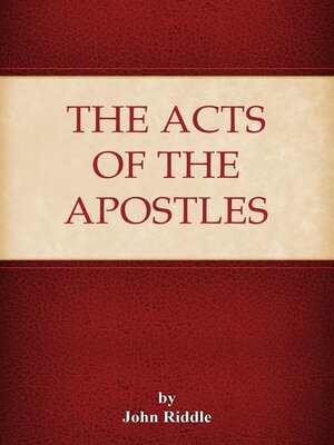 cover image of The Acts of the Apostles